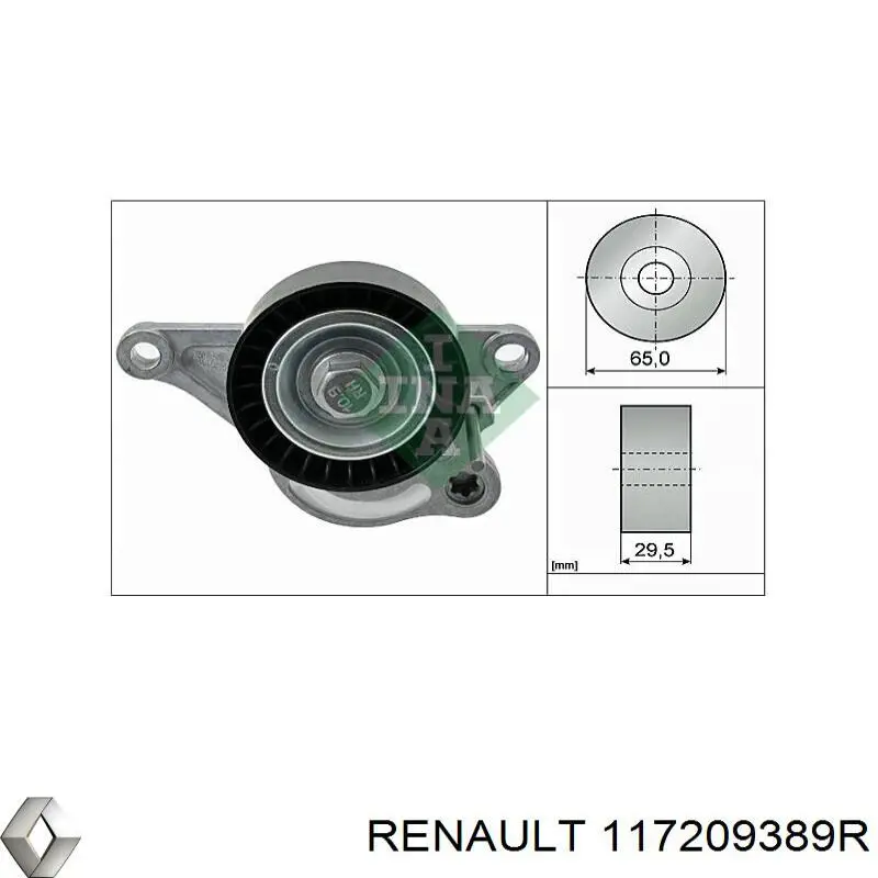 Pasek napędowy mechanizmów, zestaw Renault (RVI) 117209389R cena, od 116,84 USD