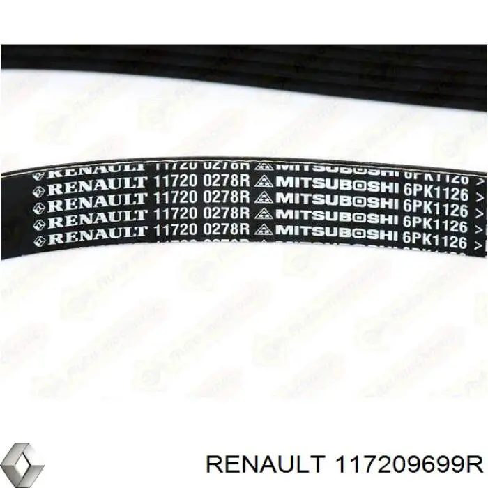 Pasek napędowy mechanizmów, zestaw Renault (RVI) 117209699R cena, od 98,75 USD