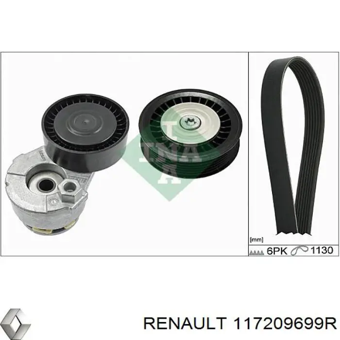 117209699R Renault (RVI) Pasek napędowy mechanizmów, zestaw