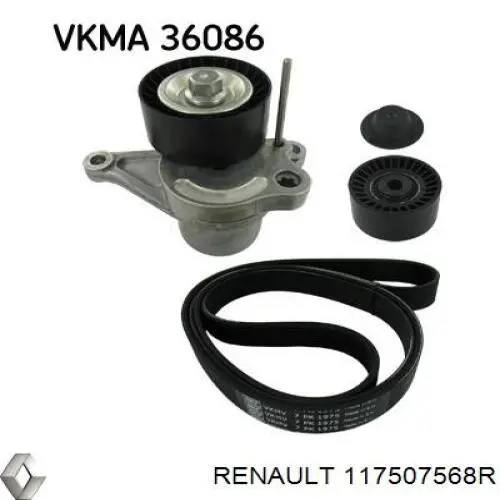 Napinacz paska napędowego Renault (RVI) 117507568R cena, od 67,40 USD