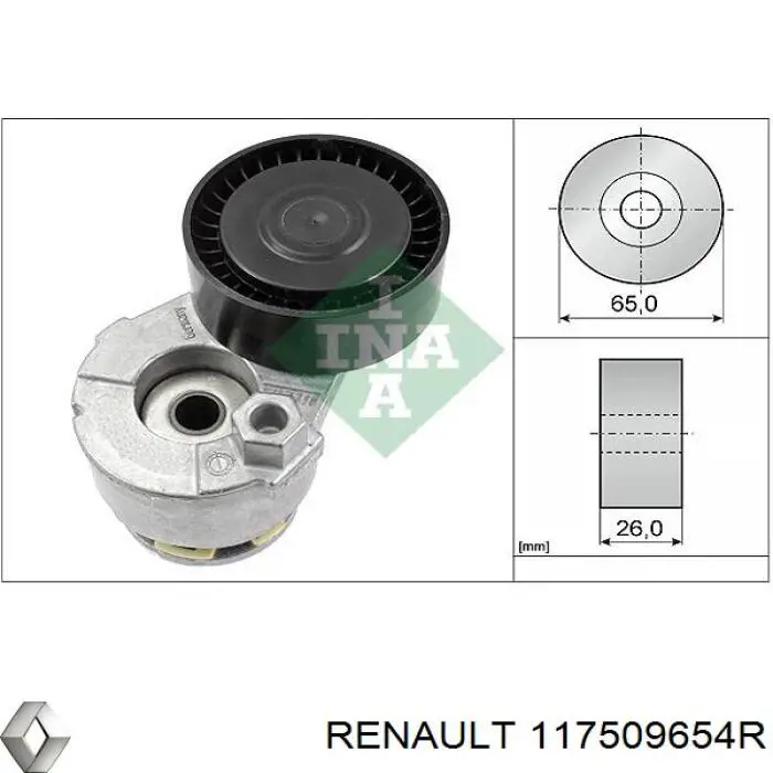 Do koszyka 117509654R Renault (RVI) Napinacz paska napędowego