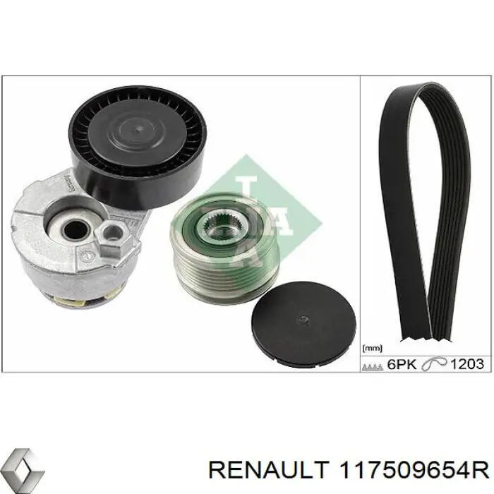 Napinacz paska napędowego 117509654R Renault (RVI)