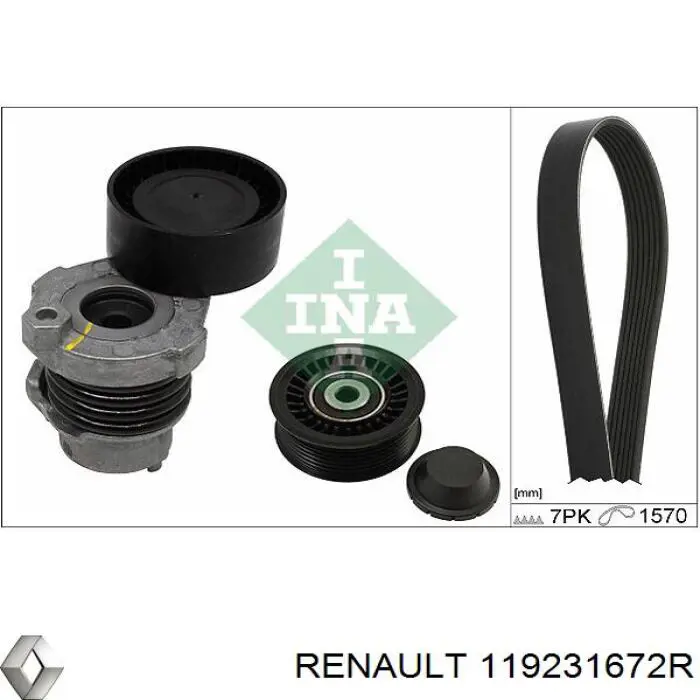 119231672R Renault (RVI) Pasek napędowy mechanizmów, zestaw