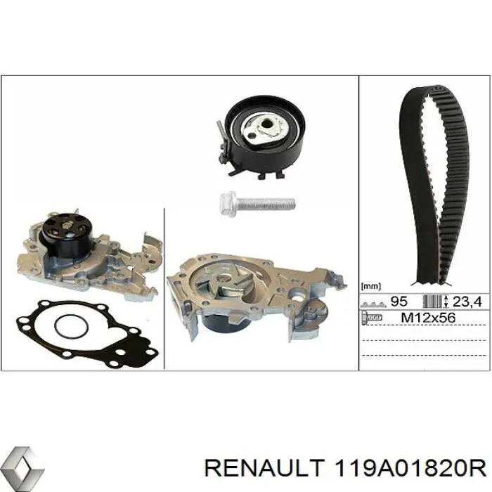 119A01820R Renault (RVI) pasek rozrządu, zestaw