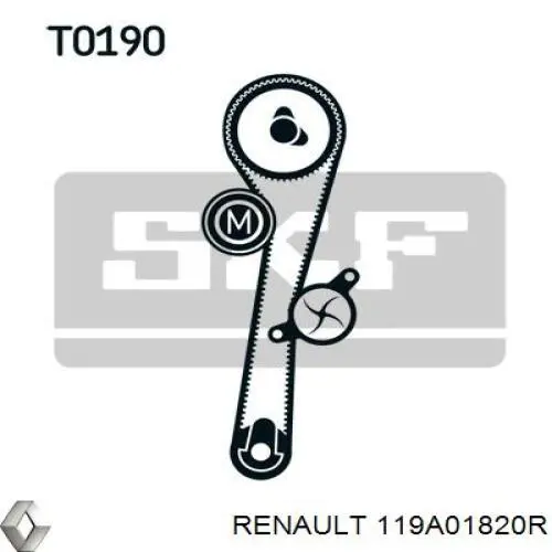 Pasek rozrządu, zestaw Renault (RVI) 119A01820R cena, od 109,54 USD