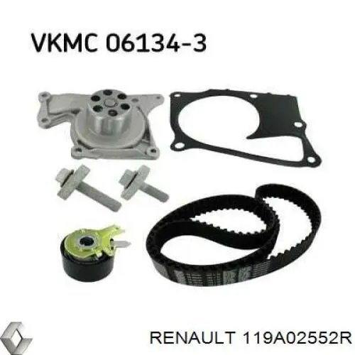 Pasek rozrządu, zestaw Renault (RVI) 119A02552R cena, od 168,88 USD