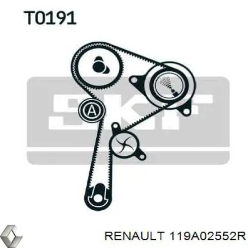 119A02552R Renault (RVI) Pasek rozrządu, zestaw
