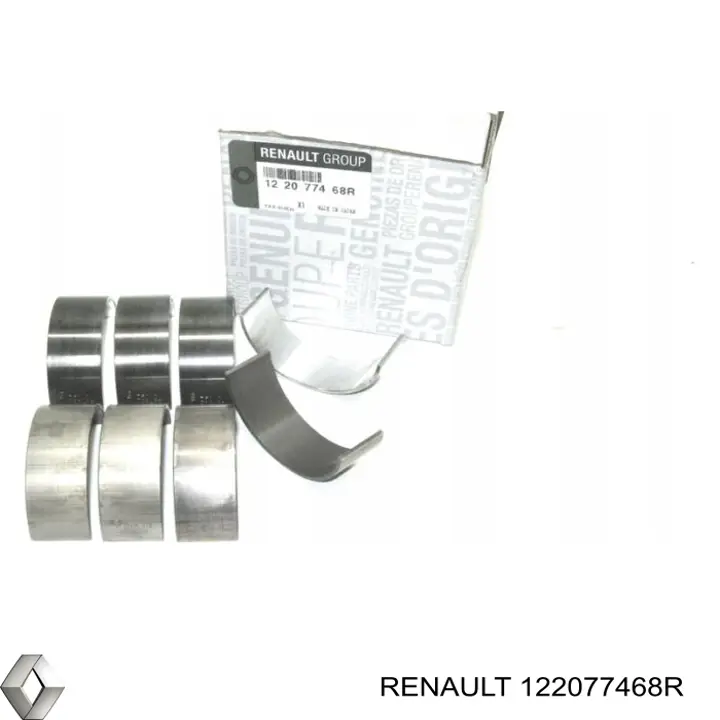 Panewki korbowodowe wału korbowego, zestaw, standardowe (STD) Renault (RVI) 122077468R cena, od 117,87 USD