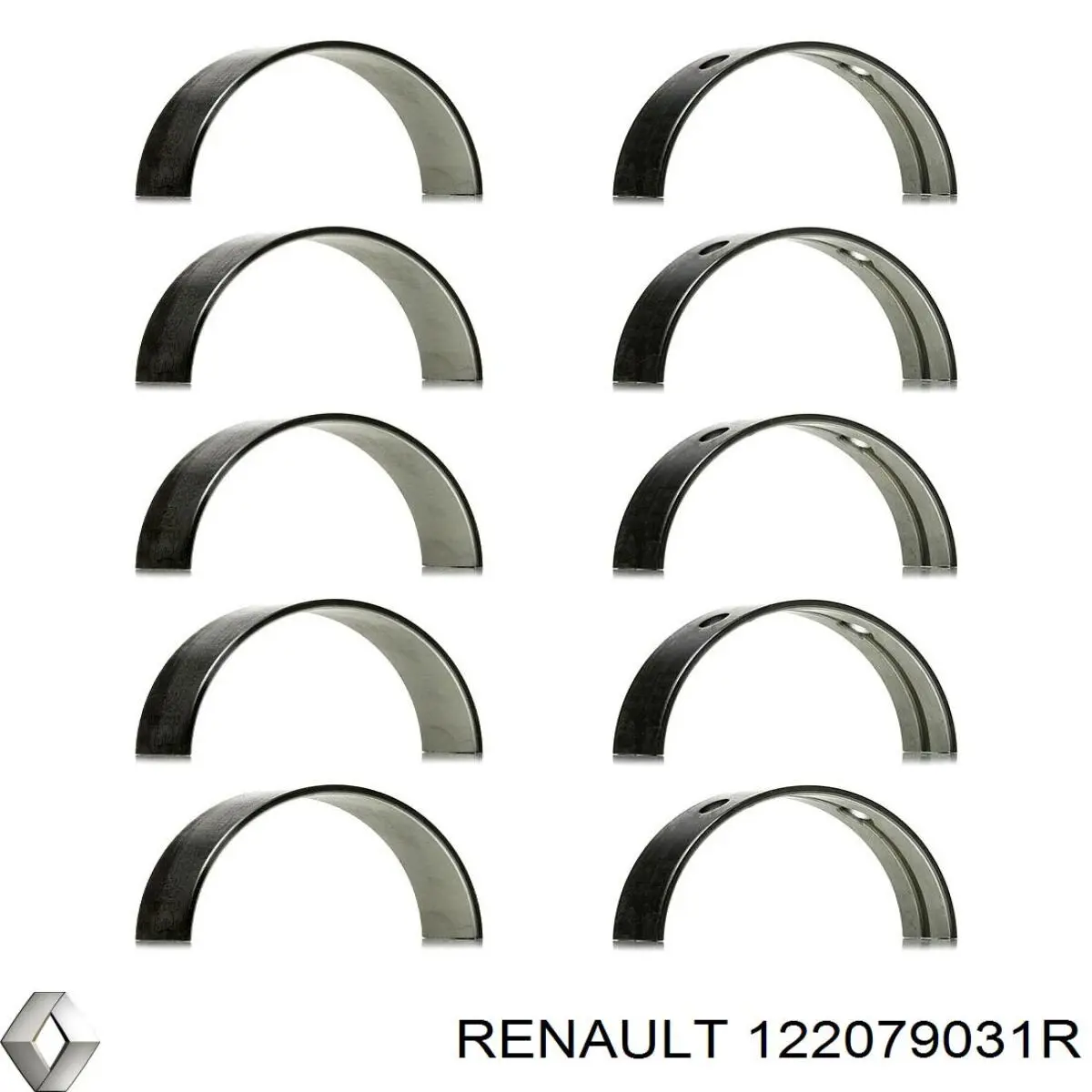 122079031R Renault (RVI) Panewki główne wału korbowego, zestaw, standardowe (STD)