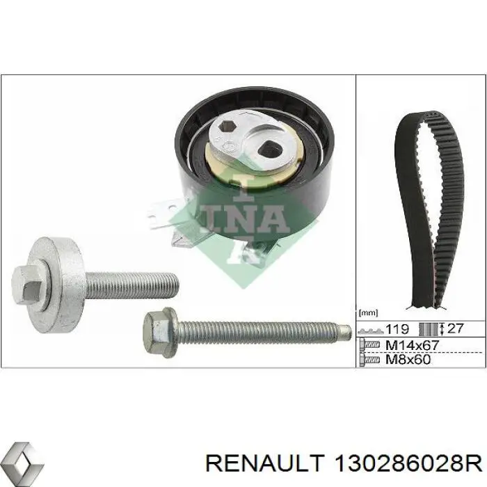 Do koszyka 130286028R Renault (RVI) Pasek rozrządu