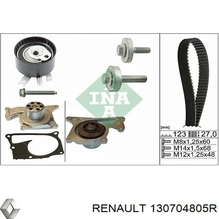 Do koszyka 130704805R Renault (RVI) Rolka napinacza paska rozrządu