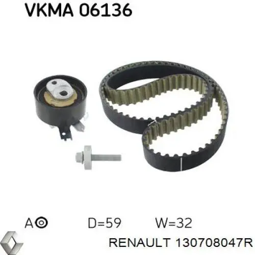 130708047R Renault (RVI) Rolka napinacza paska rozrządu