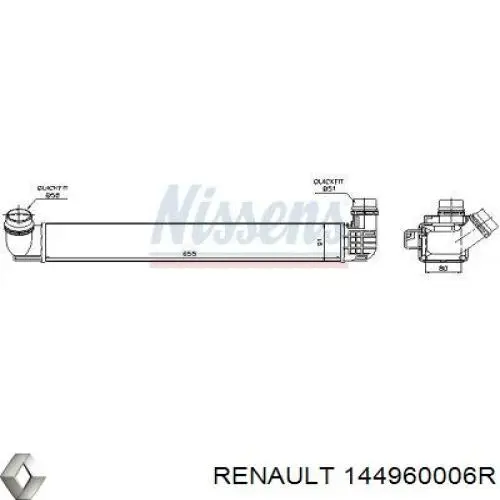Chłodnica intercoolera Renault (RVI) 144960006R cena, od 90,24 USD