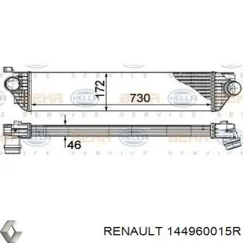 Do koszyka 144960015R Renault (RVI) Chłodnica intercoolera