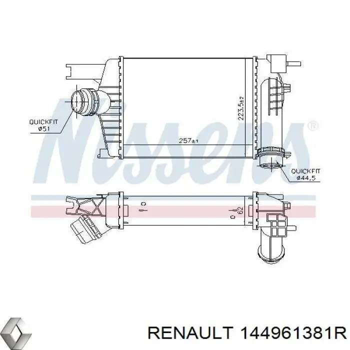 144961381R Renault (RVI) Chłodnica intercoolera