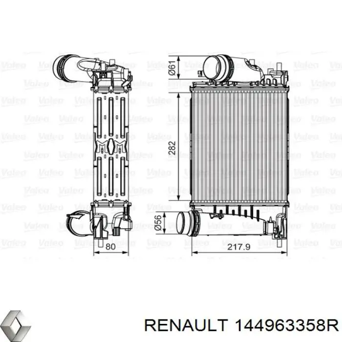 Chłodnica intercoolera Renault (RVI) 144963358R cena, od 210,18 USD