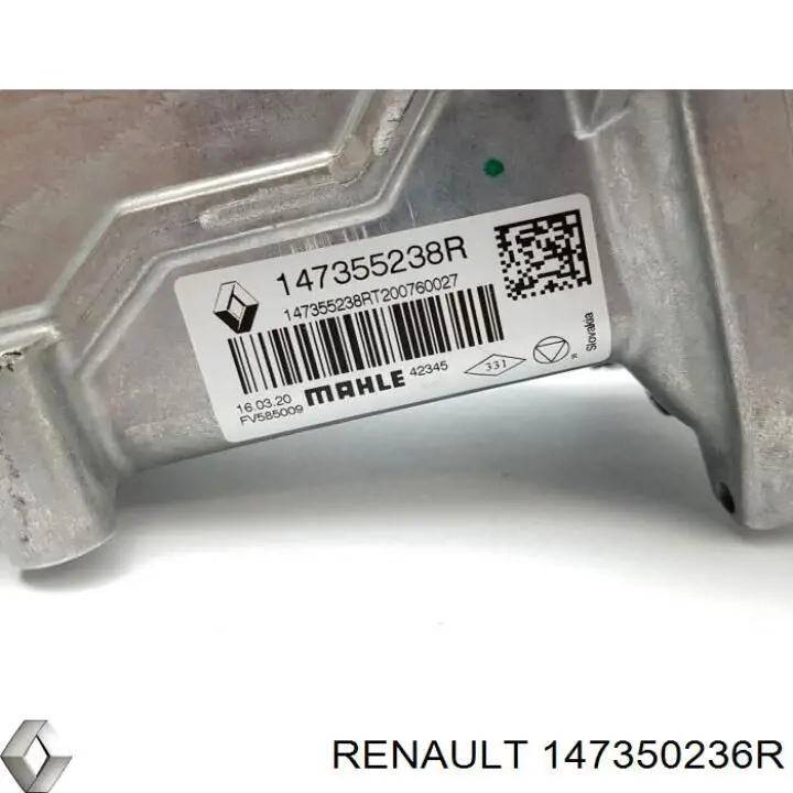 Do koszyka 147350236R Renault (RVI) Chłodnica układu recyrkulacji spalin EGR