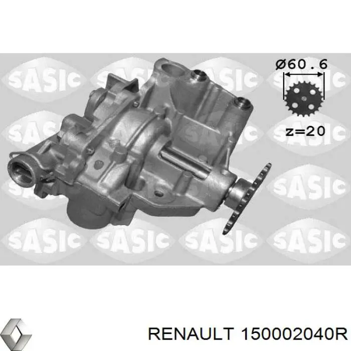 Do koszyka 150002040R Renault (RVI) Pompa oleju