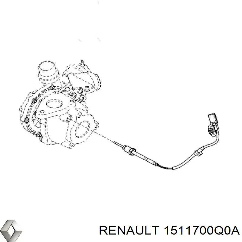 Do koszyka 1511700Q0A Renault (RVI) Czujnik temperatury spalin, przed turbiną