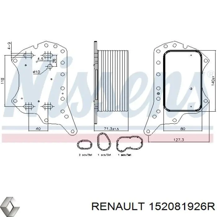 Do koszyka 152081926R Renault (RVI) Obudowa filtra oleju