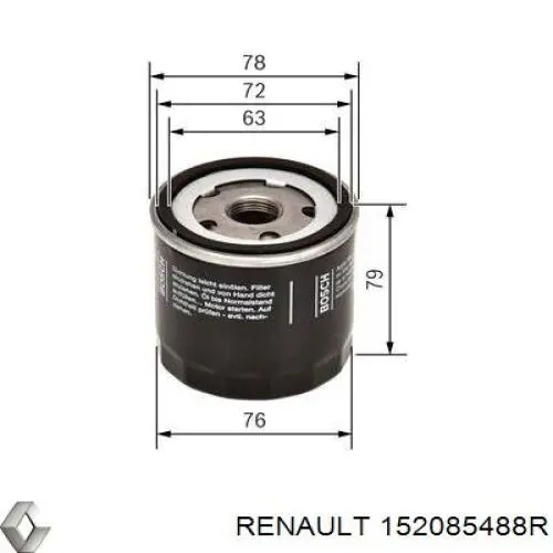 Filtr oleju Renault (RVI) 152085488R cena, od 7,99 USD