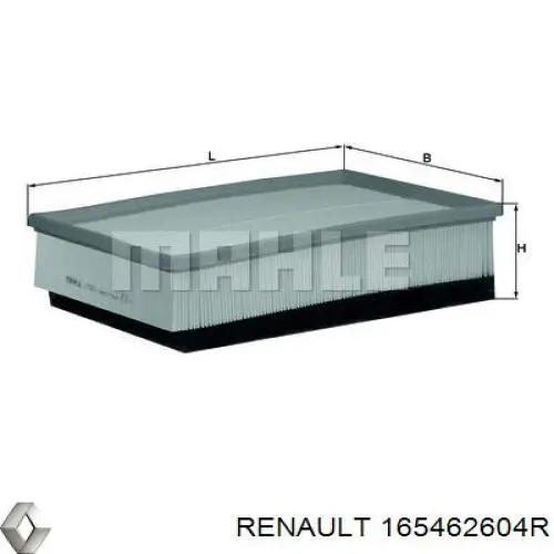 Do koszyka 165462604R Renault (RVI) Filtr powietrza