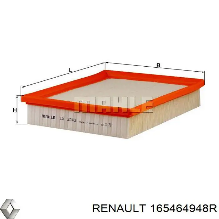165464948R Renault (RVI) Filtr powietrza
