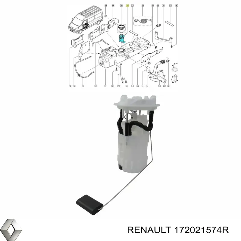 172021574R Renault (RVI) Moduł pompy paliwowej z czujnikiem poziomu paliwa