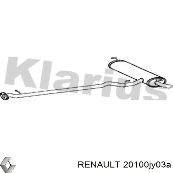 Tłumik, tylna część Renault (RVI) 20100JY03A cena, od 326,38 USD