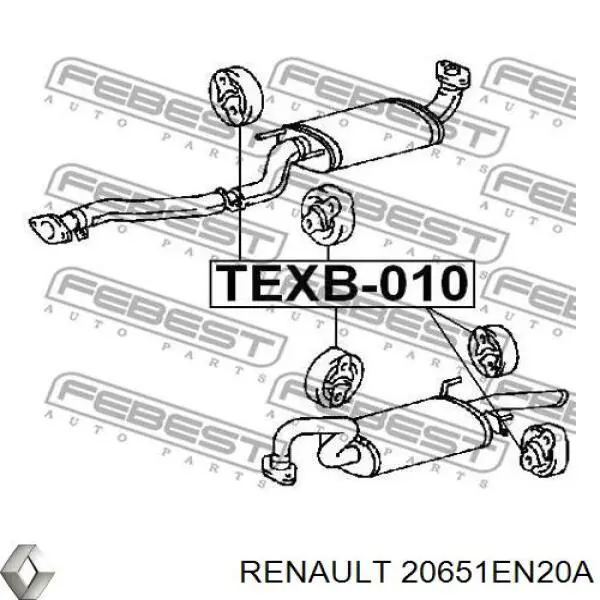Poduszka mocowania tłumika Renault (RVI) 20651EN20A cena, od 8,40 USD