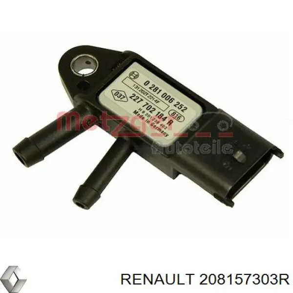 Do koszyka 208157303R Renault (RVI) Czujnik ciśnienia spalin