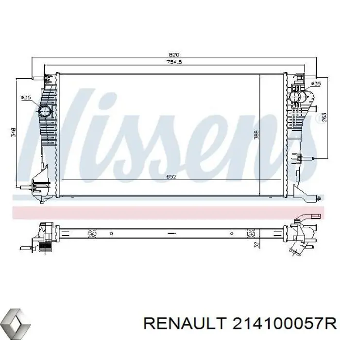 214100057R Renault (RVI) Chłodnica silnika