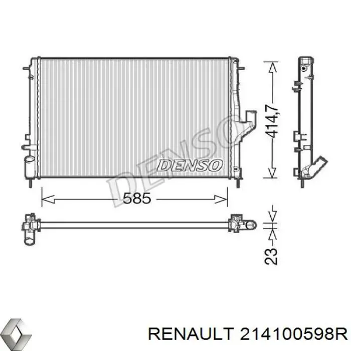 Do koszyka 214100598R Renault (RVI) Chłodnica silnika