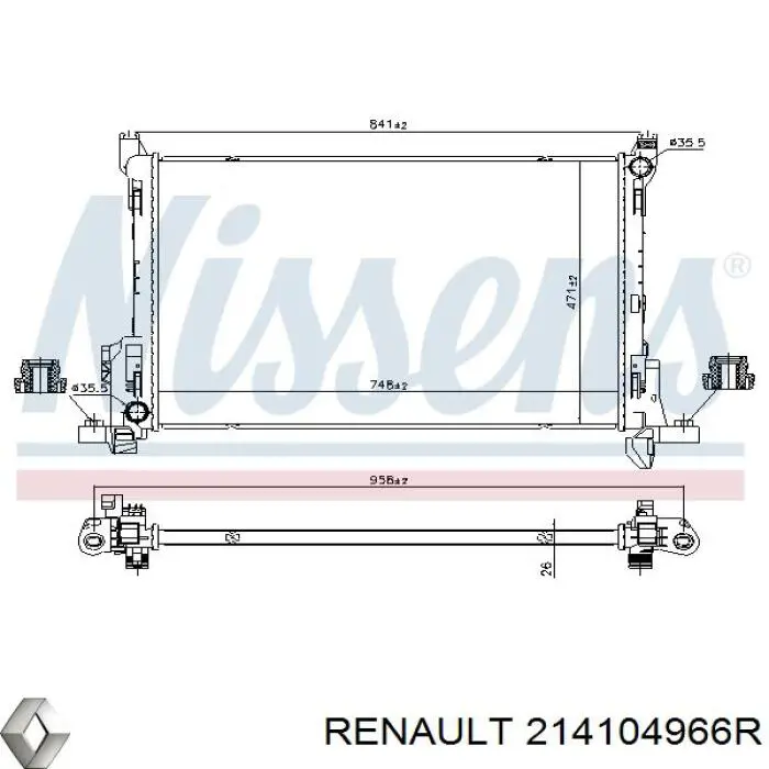 Do koszyka 214104966R Renault (RVI) Chłodnica silnika