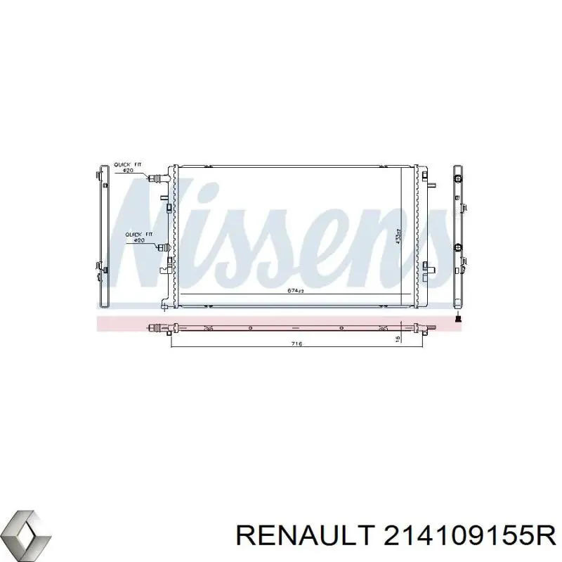 214109155R Renault (RVI) Chłodnica silnika dodatkowa