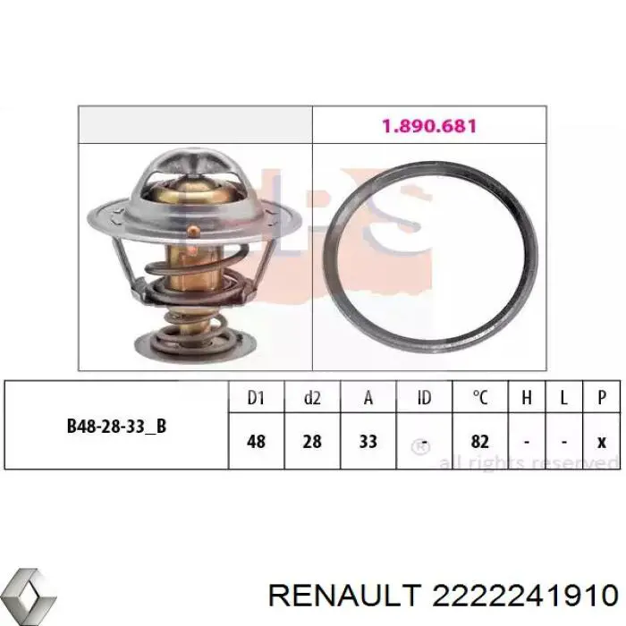 Do koszyka 2222241910 Renault (RVI) Termostat