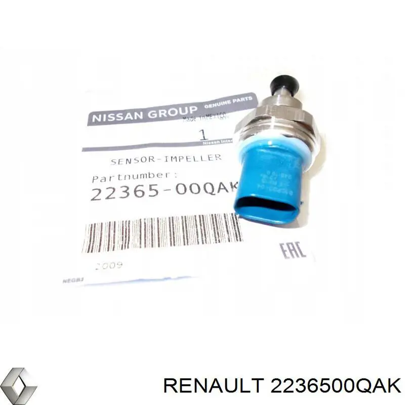Do koszyka 2236500QAK Renault (RVI) Czujnik ciśnienia spalin