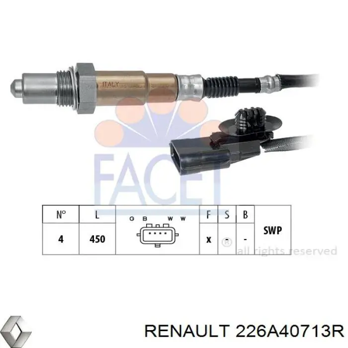 226A40713R Renault (RVI) Sonda lambda czujnik tlenu po katalizatorze