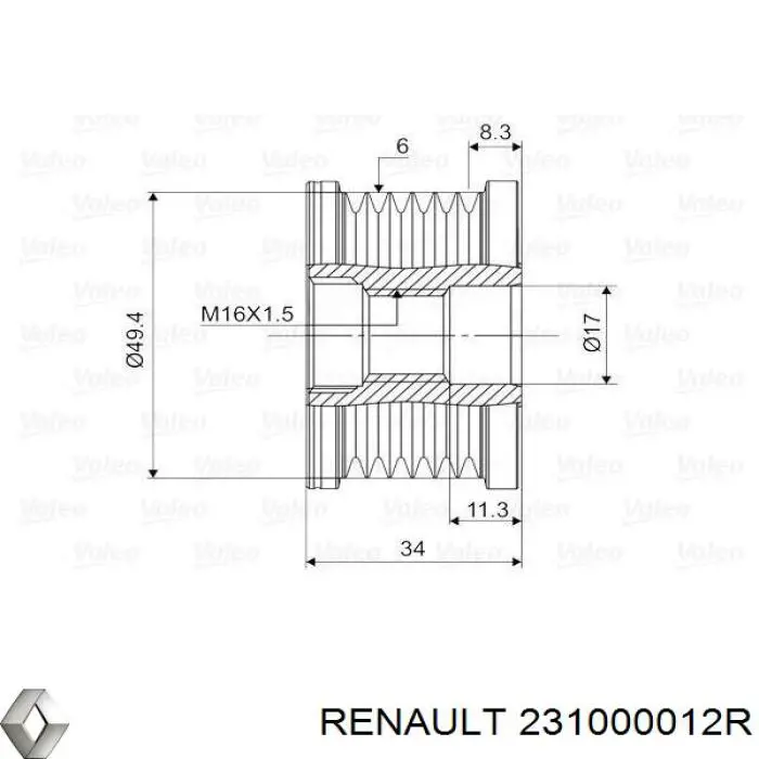 231000012R Renault (RVI) Alternator