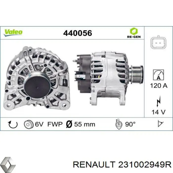231002949R Renault (RVI) Alternator