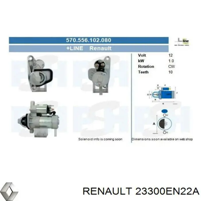 Do koszyka 23300EN22A Renault (RVI) Rozrusznik