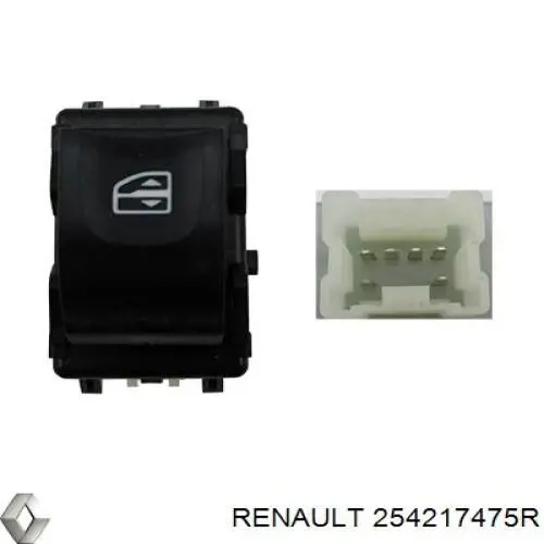 Włącznik przyciskowy podnośnika szyby przedni prawy Renault (RVI) 254217475R cena, od 14,99 USD