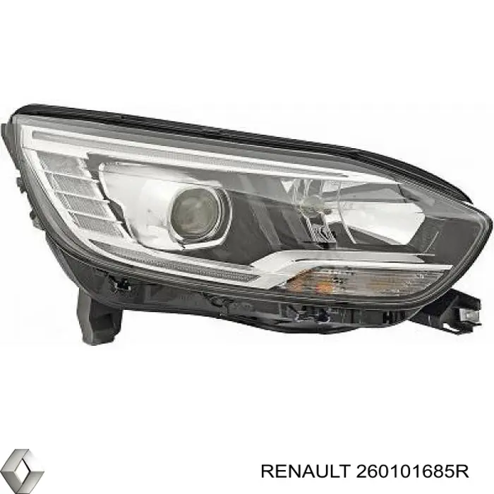 Reflektor prawy Renault (RVI) 260101685R