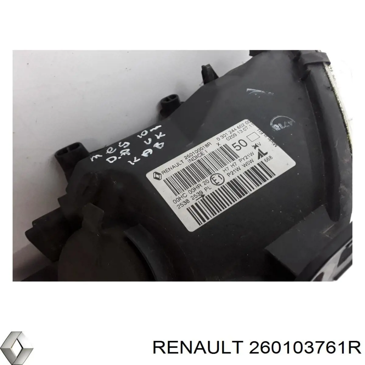 Reflektor prawy Renault (RVI) 260103761R cena, od 286,03 USD