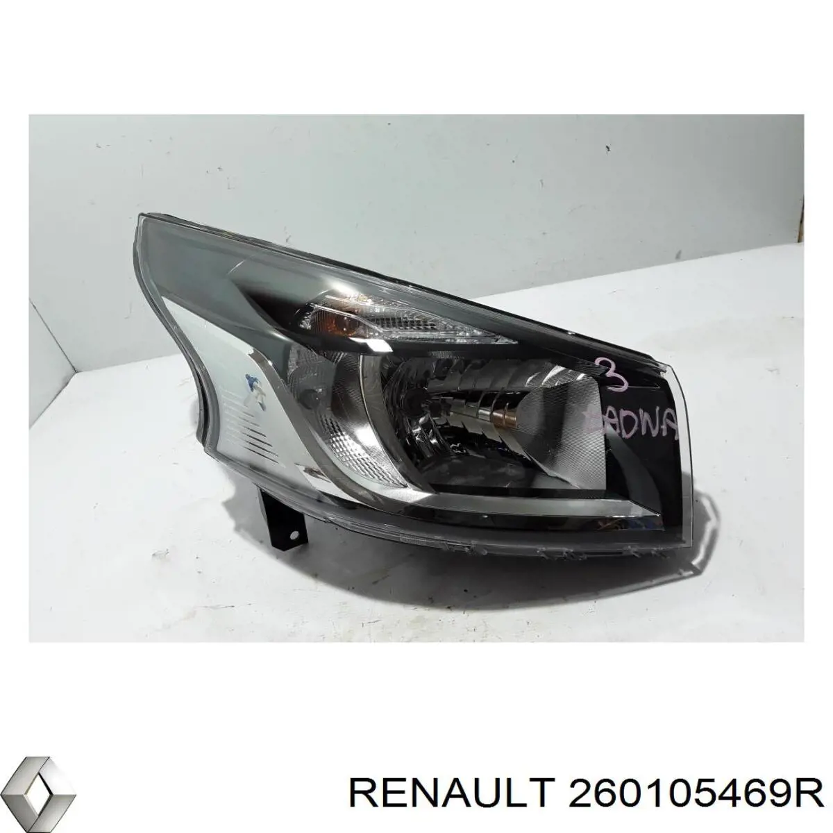 Do koszyka 260105469R Renault (RVI) Reflektor prawy