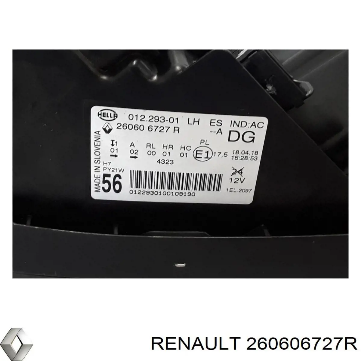 Reflektor lewy 260606727R Renault (RVI)