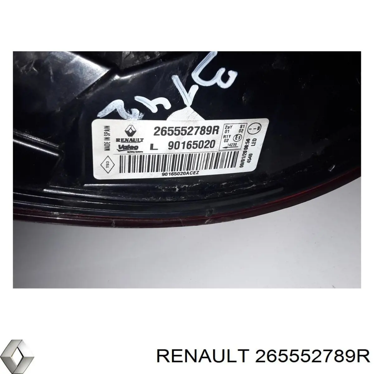 Lampa zespolona tylna lewa zewnętrzna 265552789R Renault (RVI)