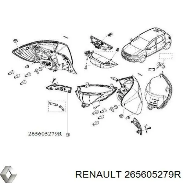 265605279R Renault (RVI) Przednia lampa przeciwmgielna tylna prawa