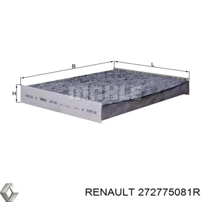 Filtr kabiny Renault (RVI) 272775081R cena, od 11,95 USD