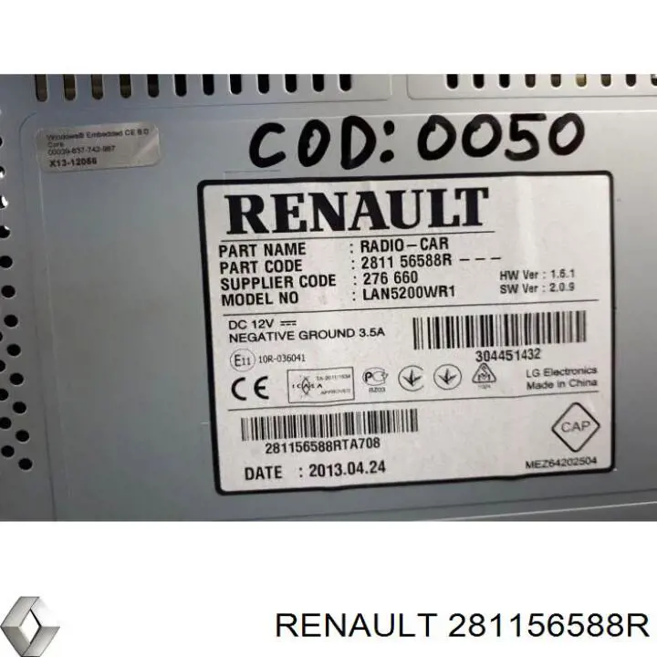 Do koszyka 281156588R Renault (RVI) Radioodtwarzacz (radio AM/FM)